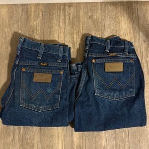 Two pair Wrangler jeans